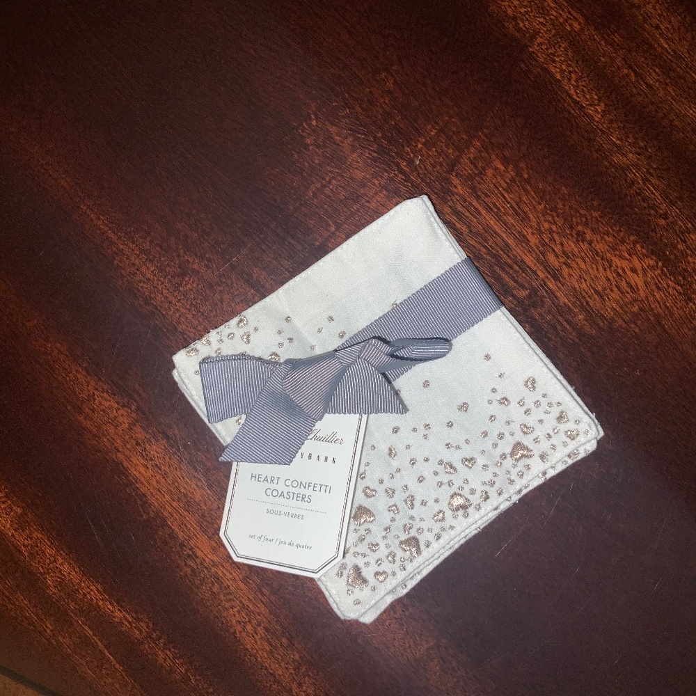 Pottery Barn Heart Confetti coasters